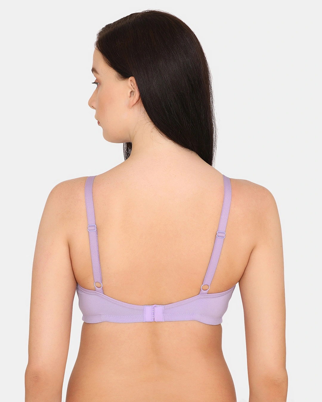 Shop Beautiful Basics Double Layered Non Wired 3/4th Coverage T Shirt Bra   Violet Tulip-Back