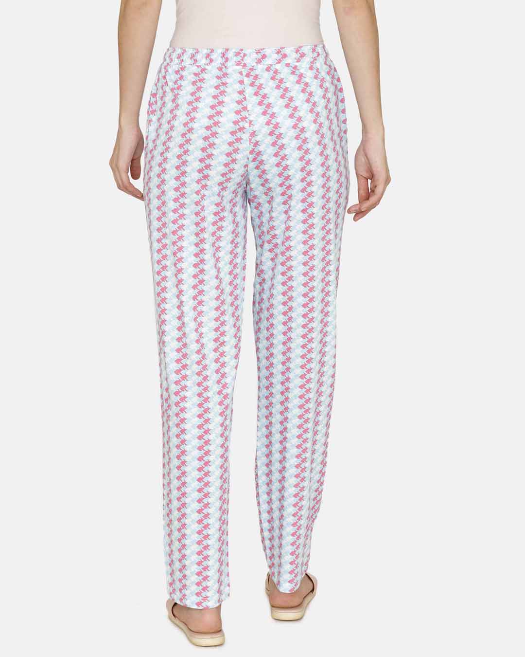 Shop Women's Petit Four Jigsaw Jungle Knit Cotton Pyjamas-Back