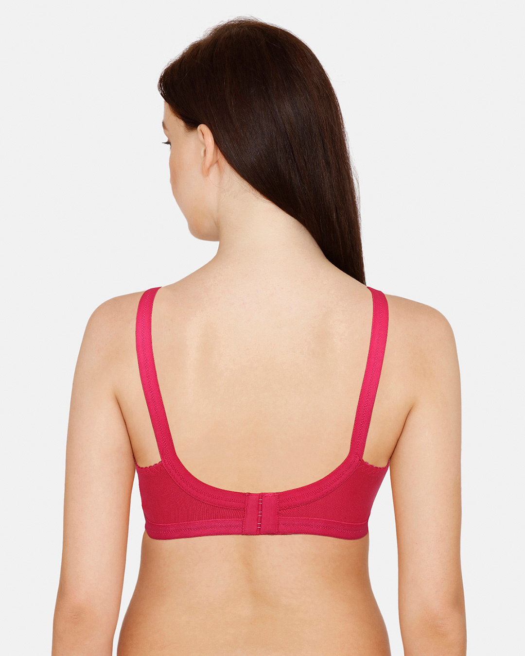 Shop Rosaline Essentials Double Layered Non Wired Full Coverage Bra   Coral-Back