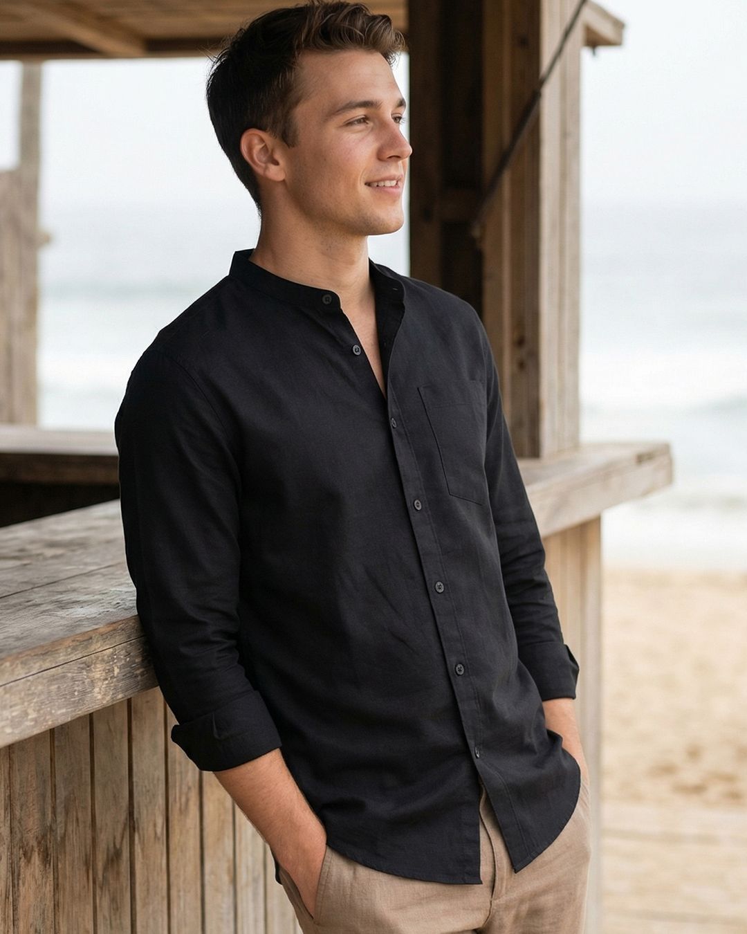 men wearing black shirt 