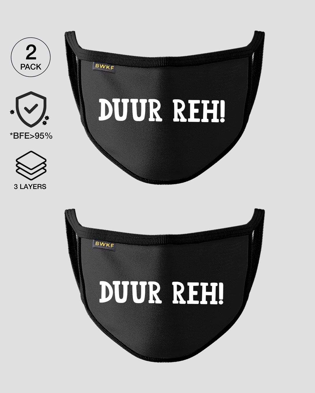 Shop 3-Layer Reusable Printed Life Mask-Pack of 2 (Duur Reh)-Front
