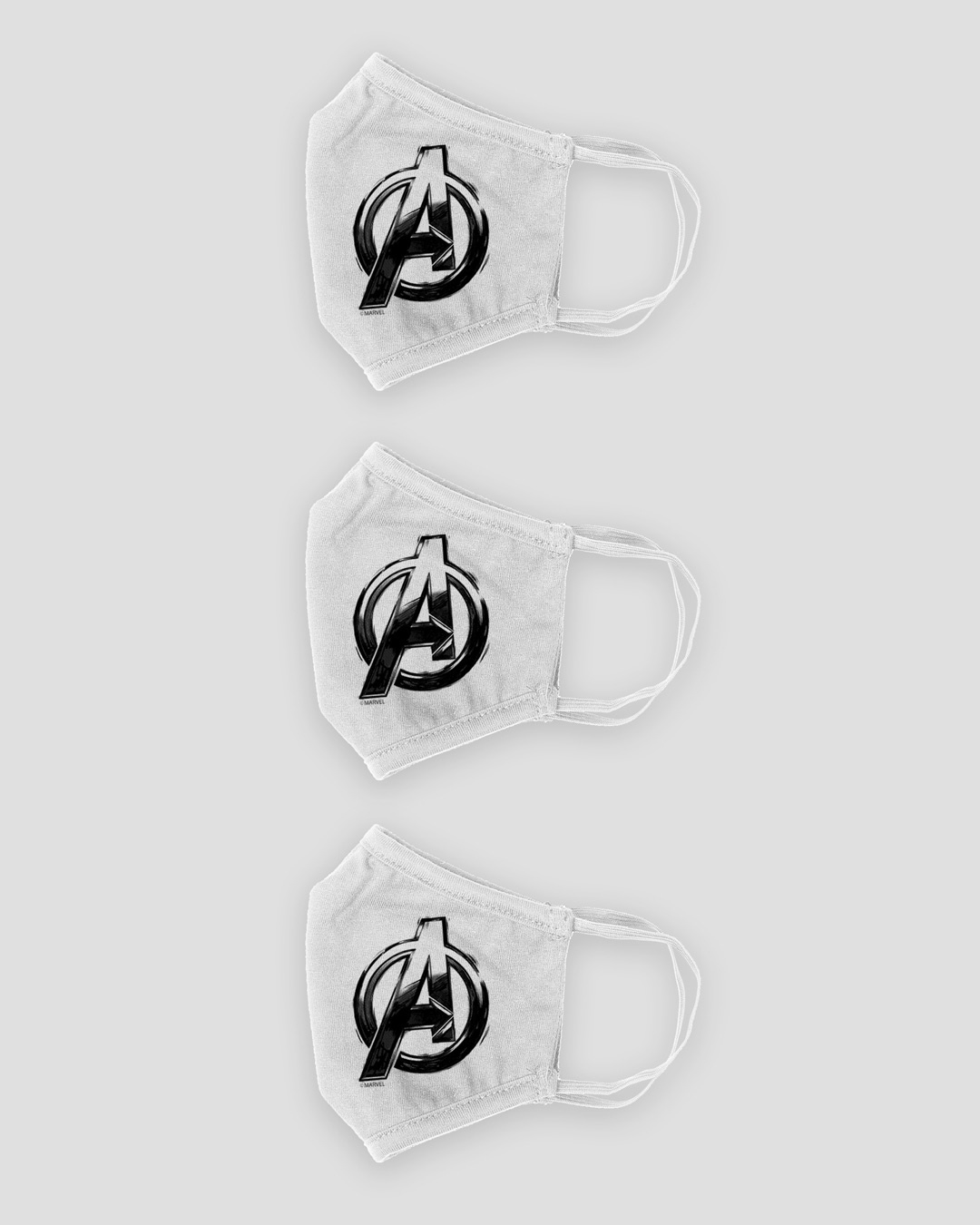 Shop 3-Layer Reusable Printed Life Mask-Pack of 3 (AVL Logo (AVL)) White-Full