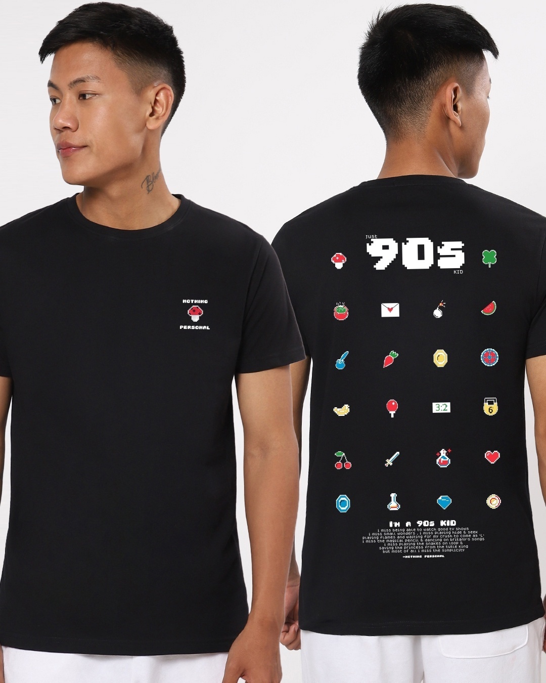 Shop Men's Black 90's Kid Graphic Printed T-shirt-Front