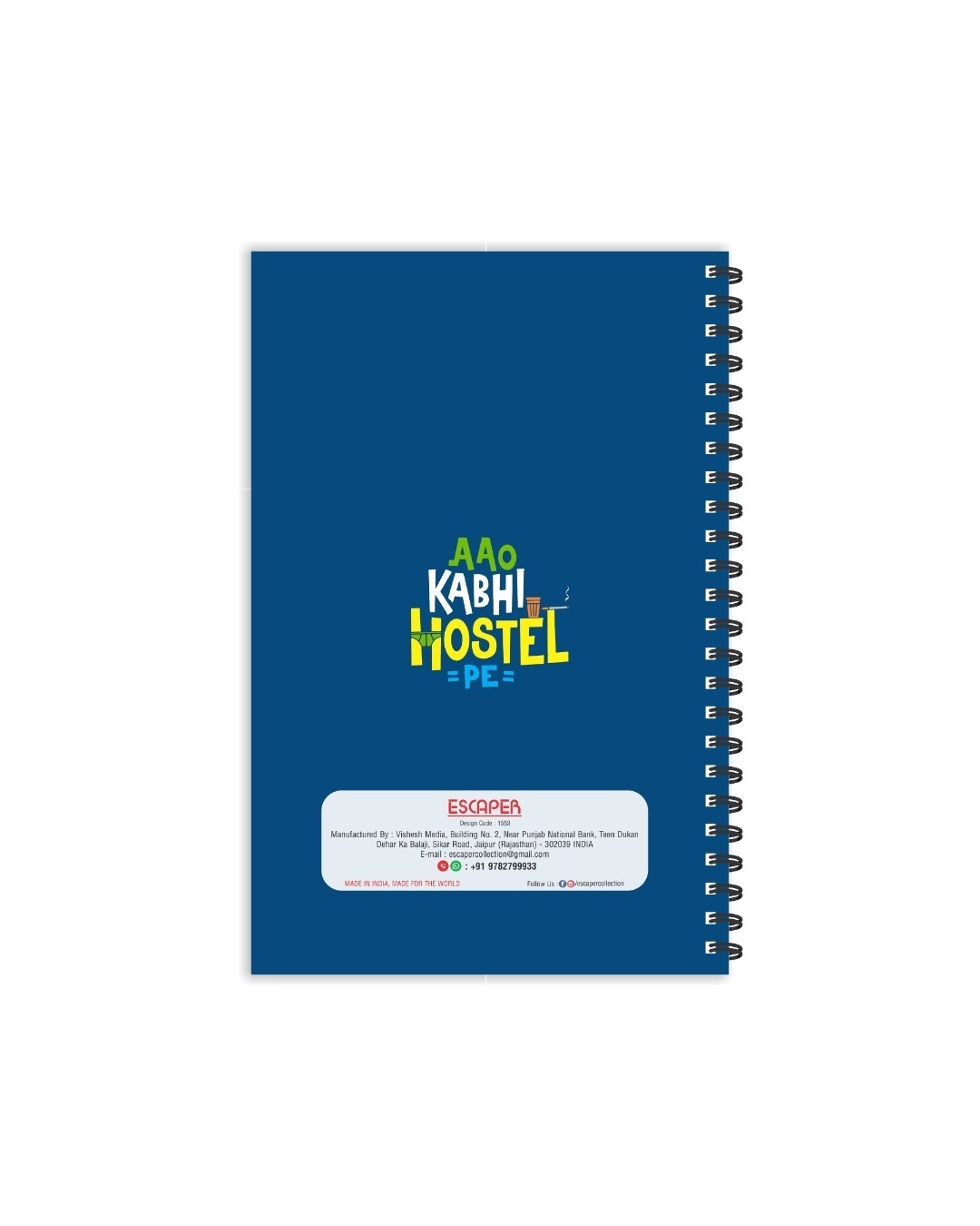 Shop Aao Kabhi Hostel Pe Designer Notebook (Soft Cover, A5 Size, 160 Pages, Ruled Pages)-Design