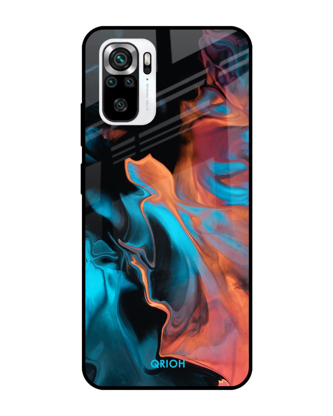 Shop Abstract Painting Printed Premium Glass Case for Redmi Note 11 SE (Shock Proof,Scratch Resistant)-Front