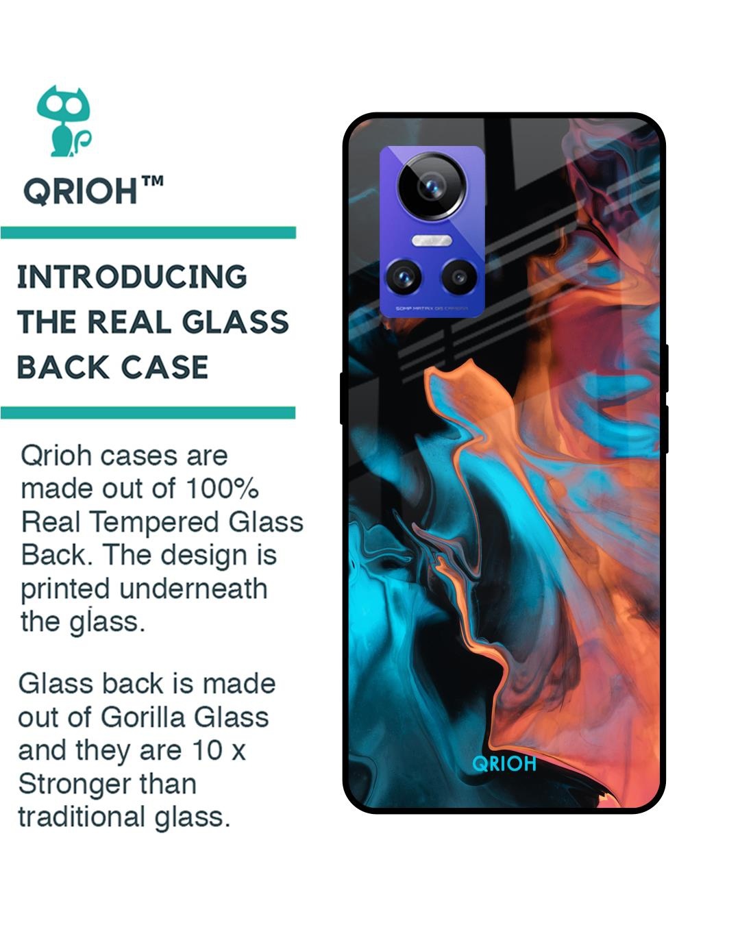 Shop Abstract Painting Printed Premium Glass Cover for Realme GT Neo 3 (Shock Proof, Scratch Resistant)-Back