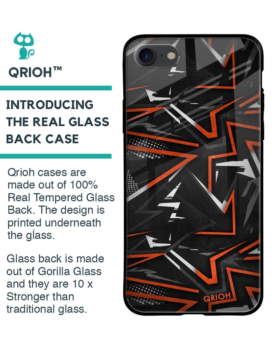 Buy Abstract Printed Premium Glass Cover For iPhone SE 2020 (Impact