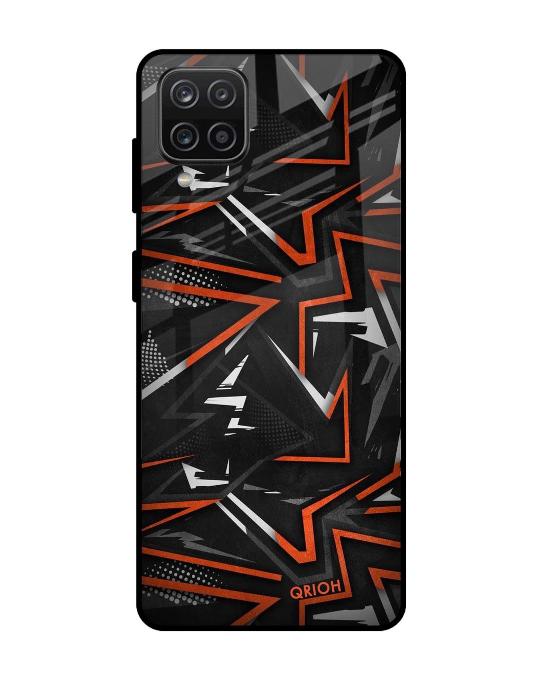 Shop Abstract Printed Premium Glass Cover For  A12(Impact Resistant, Matte Finish)-Front