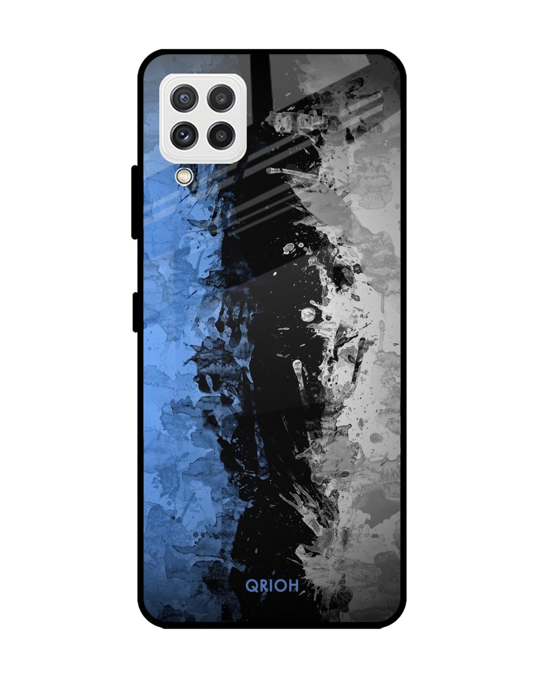 Shop Abstract Printed Premium Glass Cover For  A22(Impact Resistant, Matte Finish)-Back