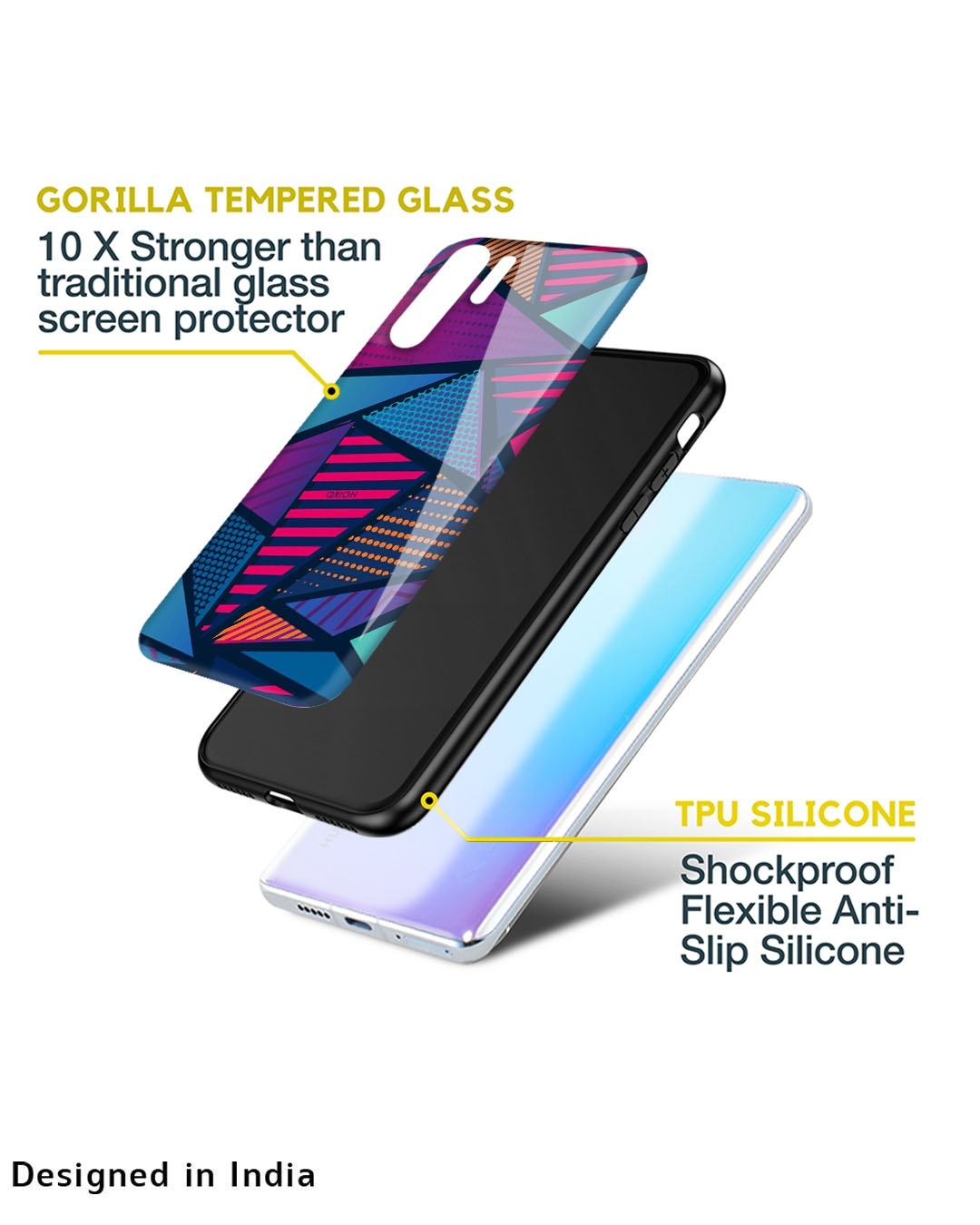 Shop Abstract Printed Premium Glass Cover For  A33 5G(Impact Resistant, Matte Finish)-Design