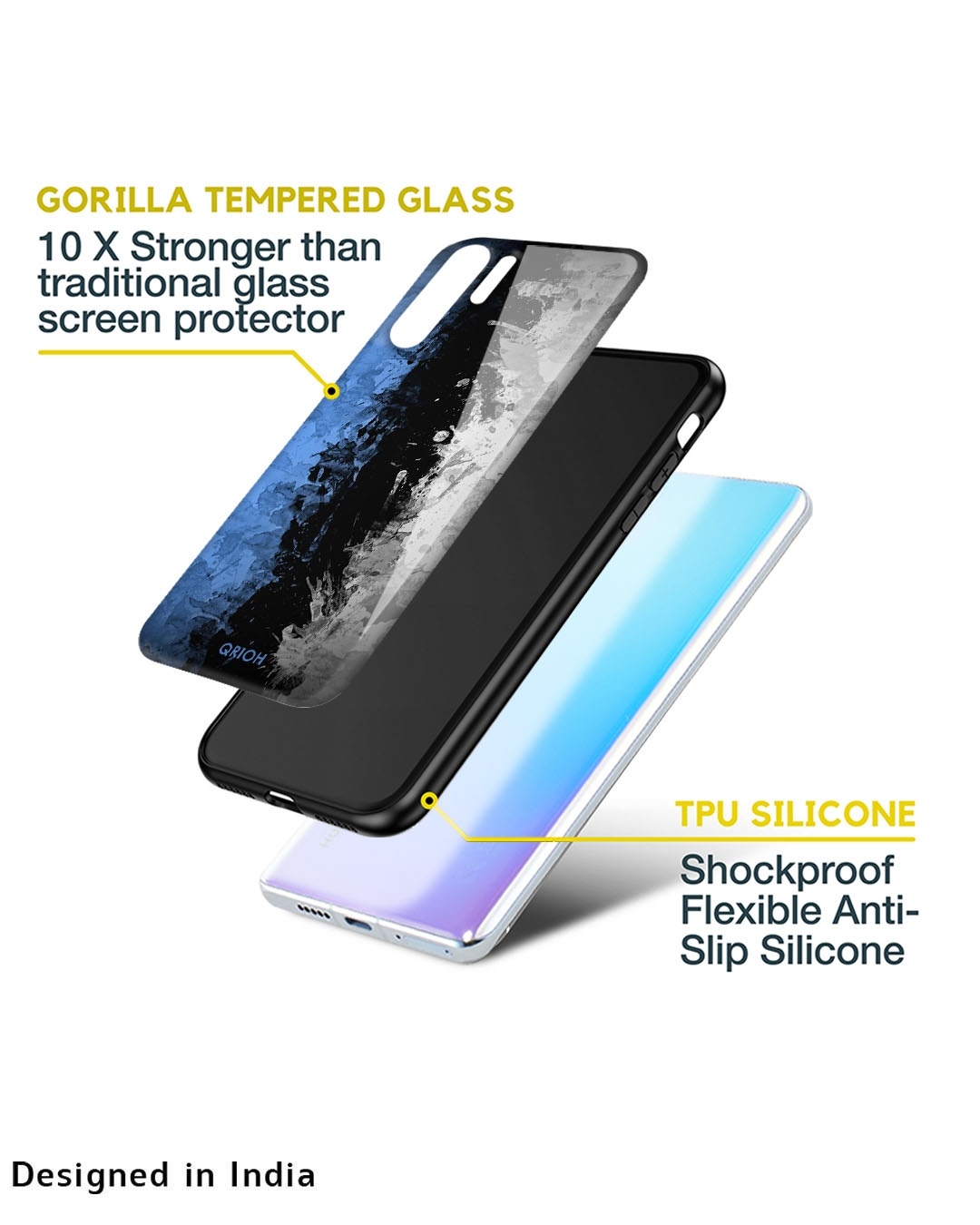 Shop Abstract Printed Premium Glass Cover For Huawei P40 Pro (Impact Resistant, Matte Finish)-Design