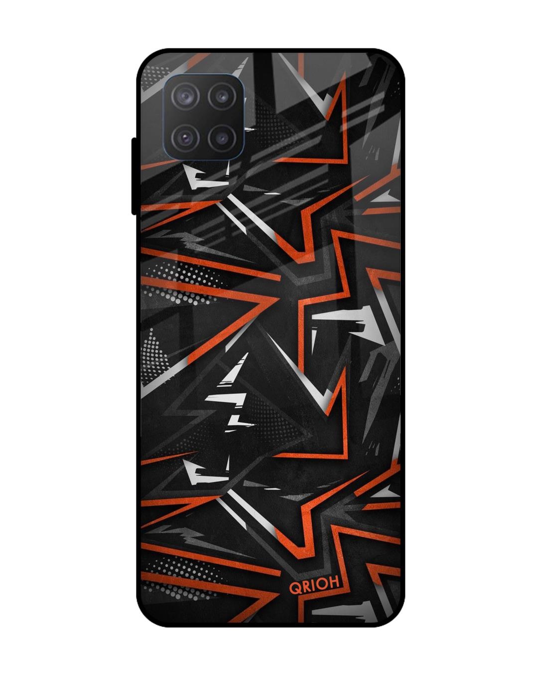 Shop Abstract Printed Premium Glass Cover For  M12(Impact Resistant, Matte Finish)-Back
