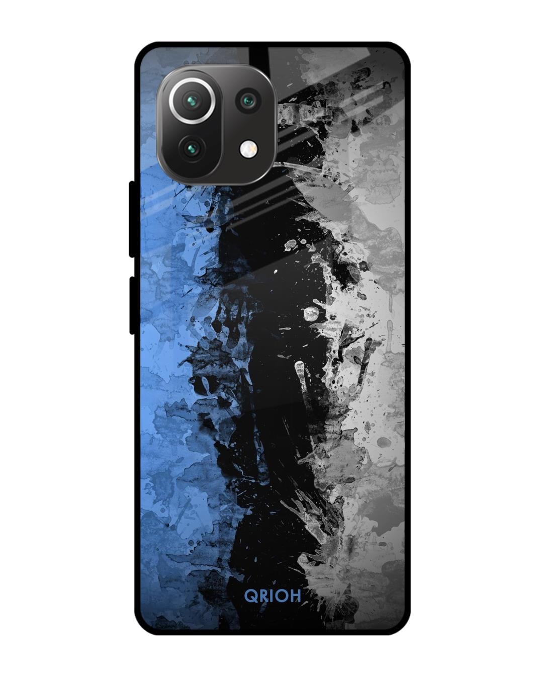 Shop Abstract Printed Premium Glass Cover For Mi 11 Lite (Impact Resistant, Matte Finish)-Front