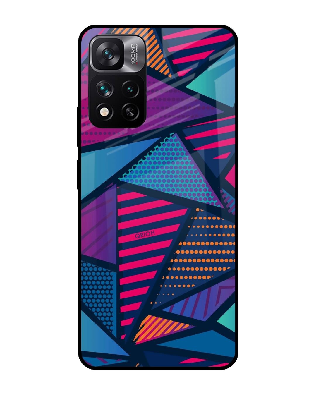 Shop Abstract Printed Premium Glass Cover For Mi 11i (Impact Resistant, Matte Finish)-Front
