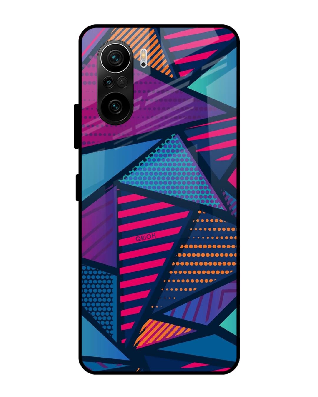 Shop Abstract Printed Premium Glass Cover For Mi 11X Pro (Impact Resistant, Matte Finish)-Front
