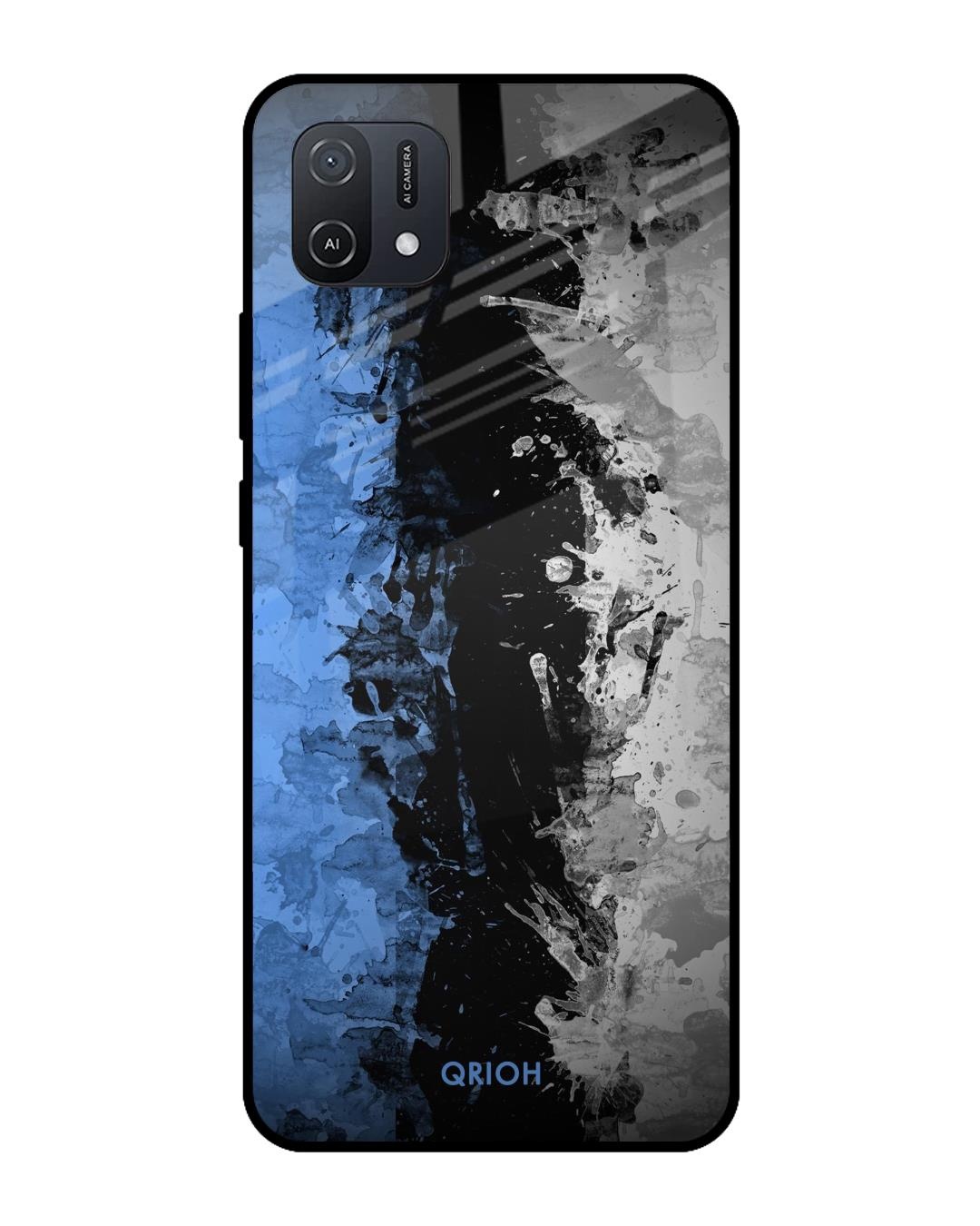 Shop Abstract Printed Premium Glass Cover For Oppo A16K (Impact Resistant, Matte Finish)-Front