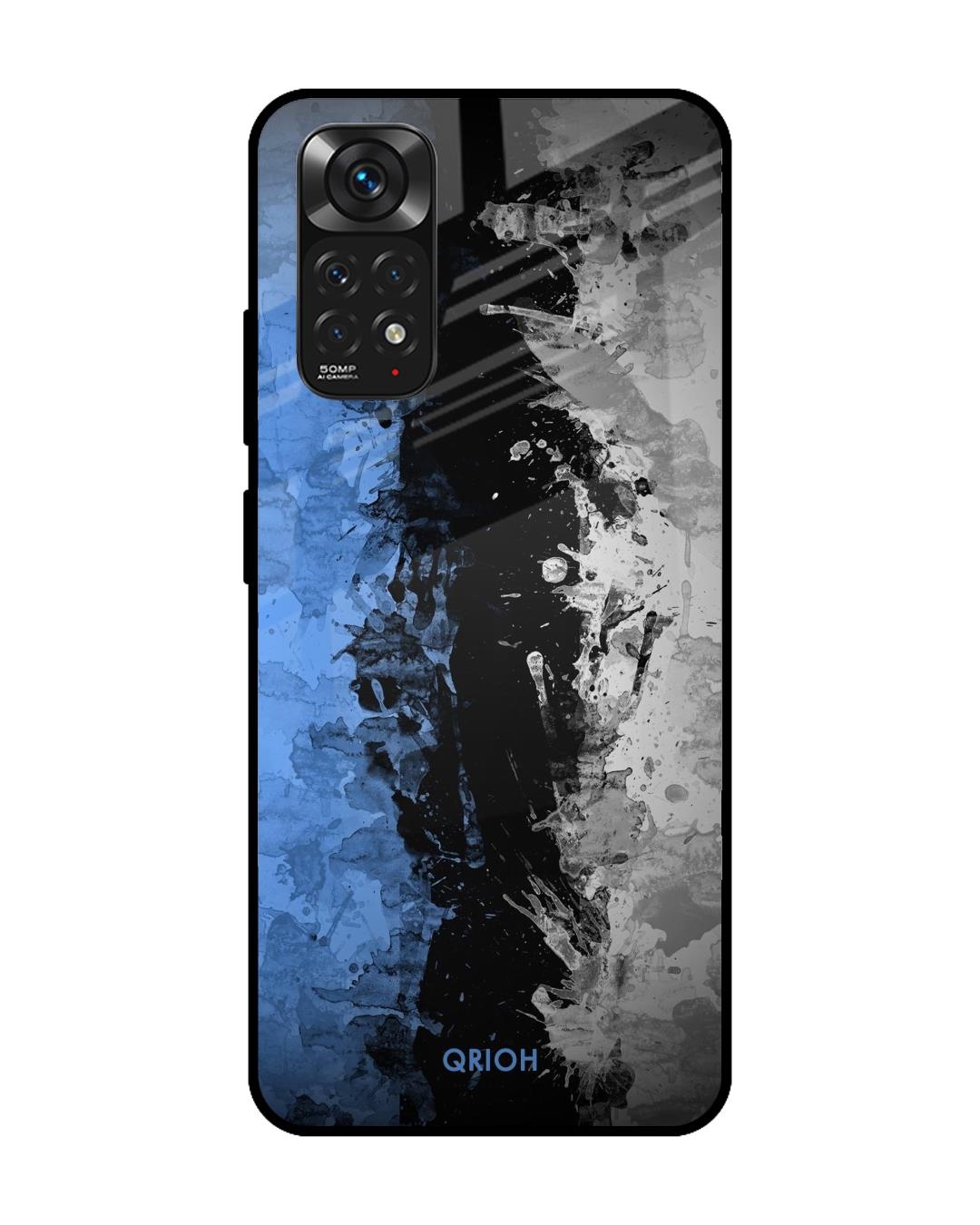 Shop Abstract Printed Premium Glass Cover For Redmi Note 11 (Impact Resistant, Matte Finish)-Front