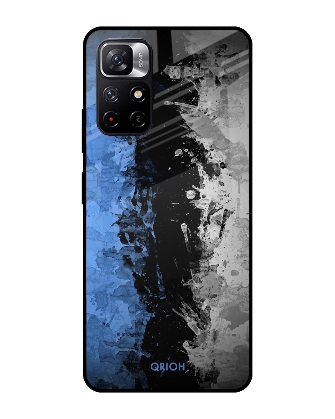 Shop Abstract Printed Premium Glass Cover For Redmi Note 11T 5G (Impact Resistant, Matte Finish)-Front