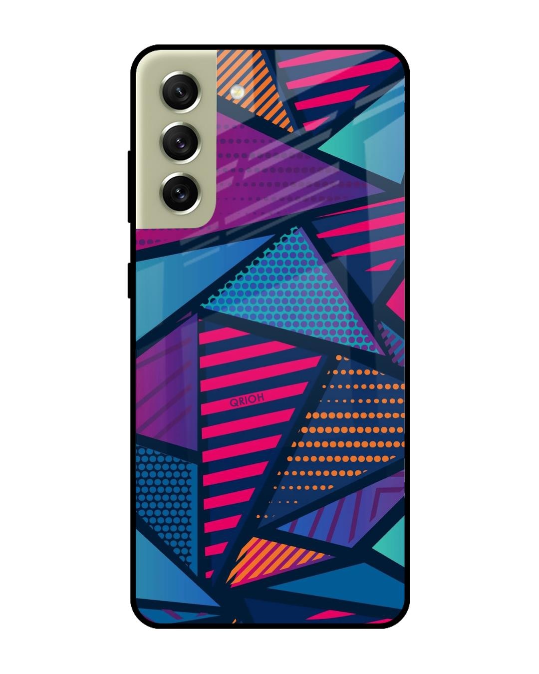 Shop Abstract Printed Premium Glass Cover For  S21 FE 5G(Impact Resistant, Matte Finish)-Back