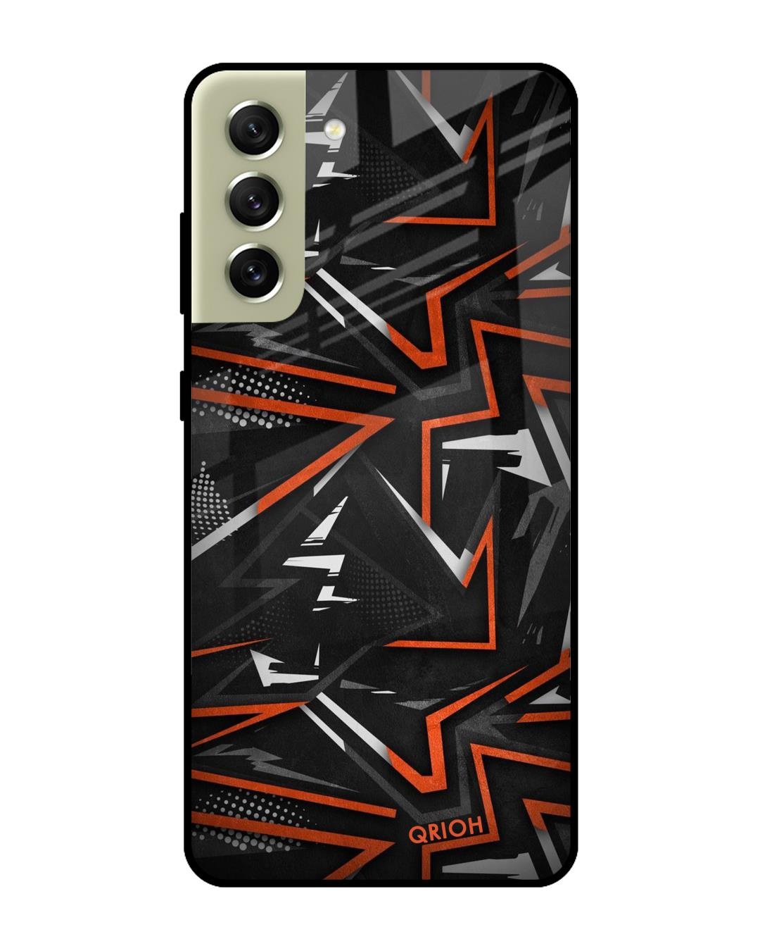 Shop Abstract Printed Premium Glass Cover For  S21 FE 5G(Impact Resistant, Matte Finish)-Front