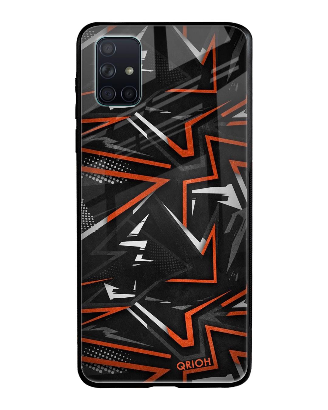 Shop Abstract Printed Premium Glass Cover For Samsung Galaxy A51(Impact Resistant, Matte Finish)-Front