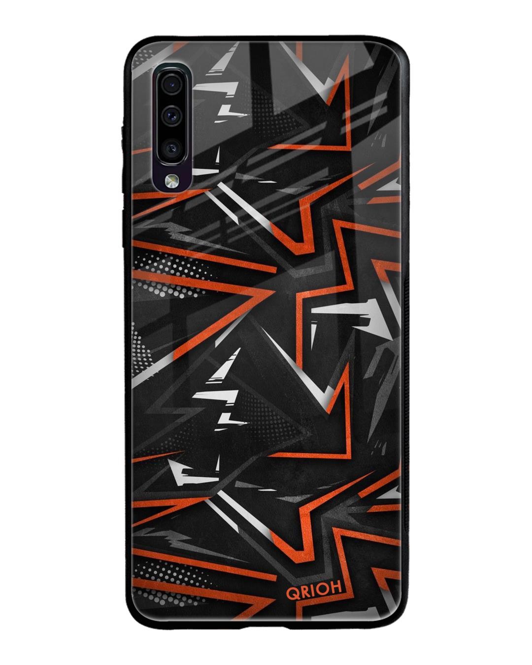 Shop Abstract Printed Premium Glass Cover For Samsung Galaxy A70(Impact Resistant, Matte Finish)-Front