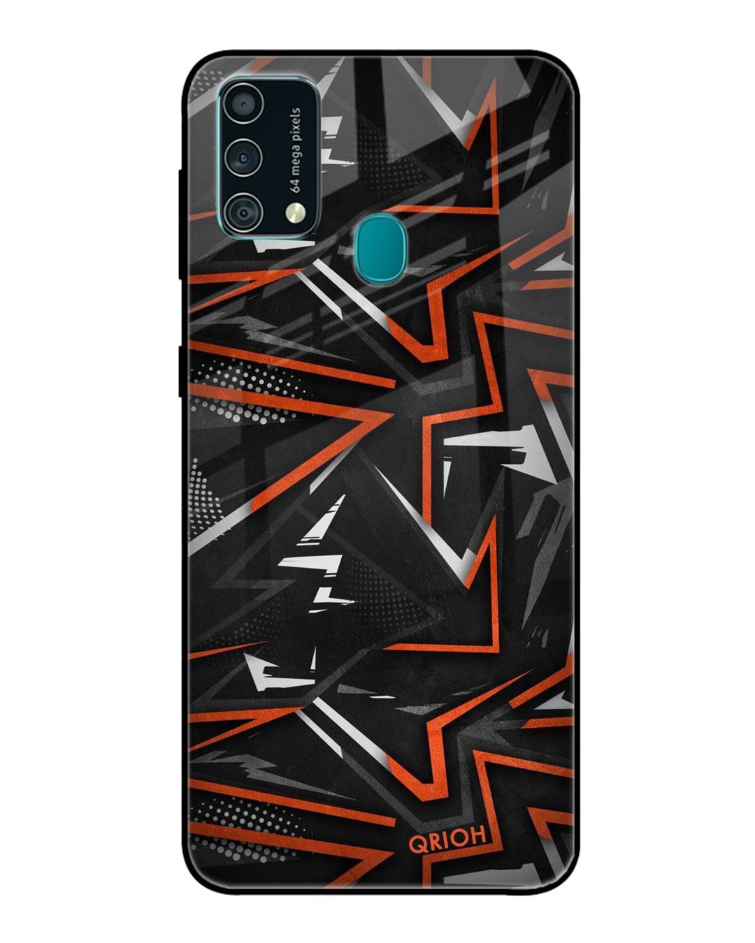 Shop Abstract Printed Premium Glass Cover For Samsung Galaxy F41(Impact Resistant, Matte Finish)-Back