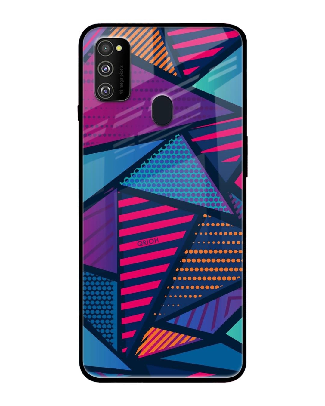 Shop Abstract Printed Premium Glass Cover For Samsung Galaxy M30s(Impact Resistant, Matte Finish)-Back