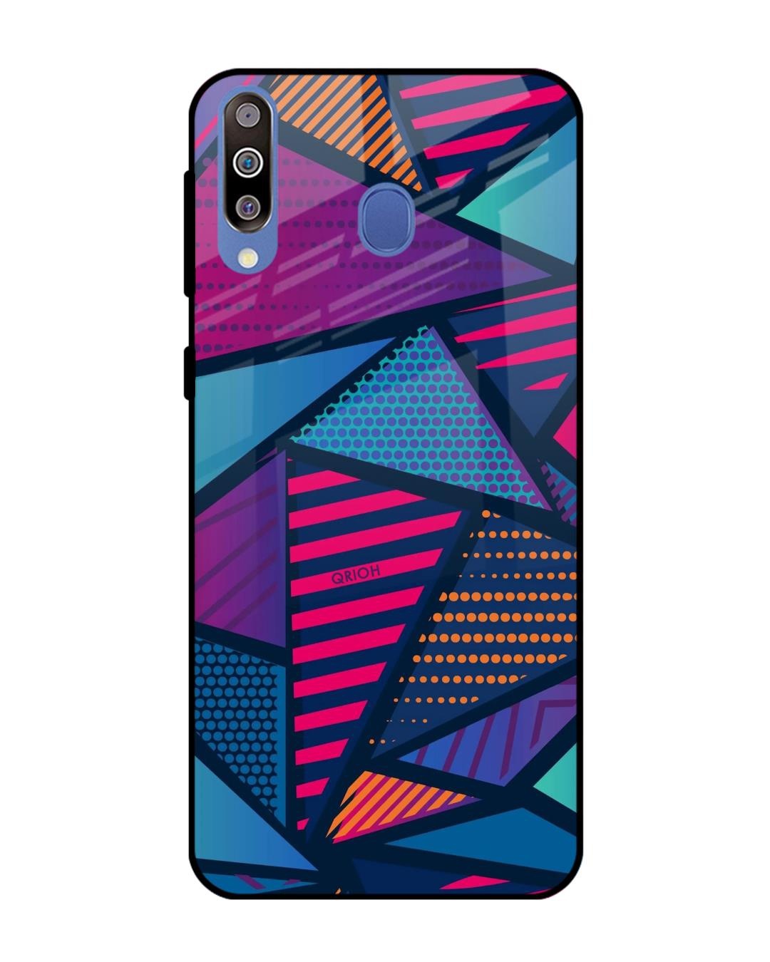 Shop Abstract Printed Premium Glass Cover For Samsung Galaxy M40 (Impact Resistant)-Back