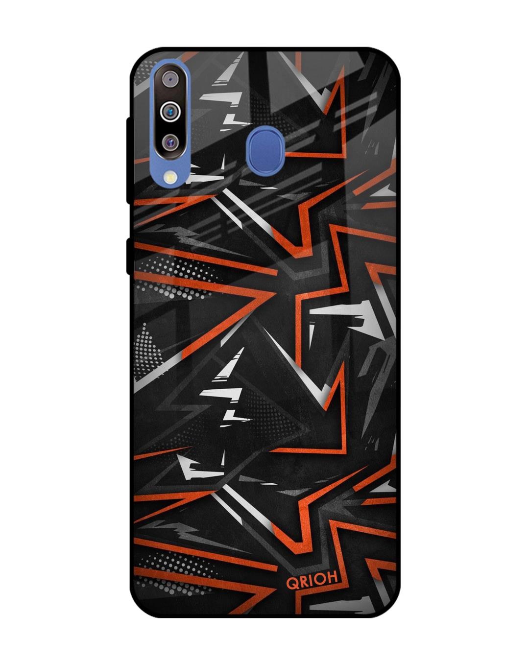 Shop Abstract Printed Premium Glass Cover For Samsung Galaxy M40(Impact Resistant, Matte Finish)-Front