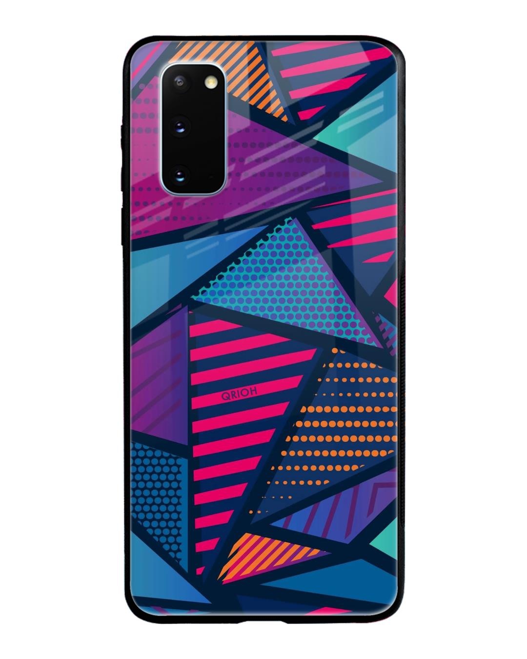 Shop Abstract Printed Premium Glass Cover For Samsung Galaxy S20(Impact Resistant, Matte Finish)-Back