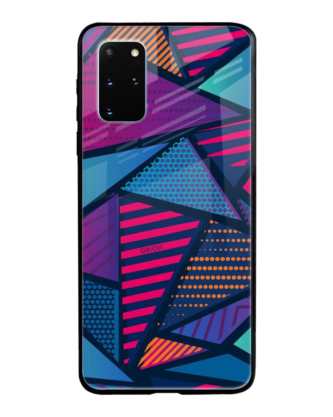 Shop Abstract Printed Premium Glass Cover For Samsung Galaxy S20 Plus(Impact Resistant, Matte Finish)-Front