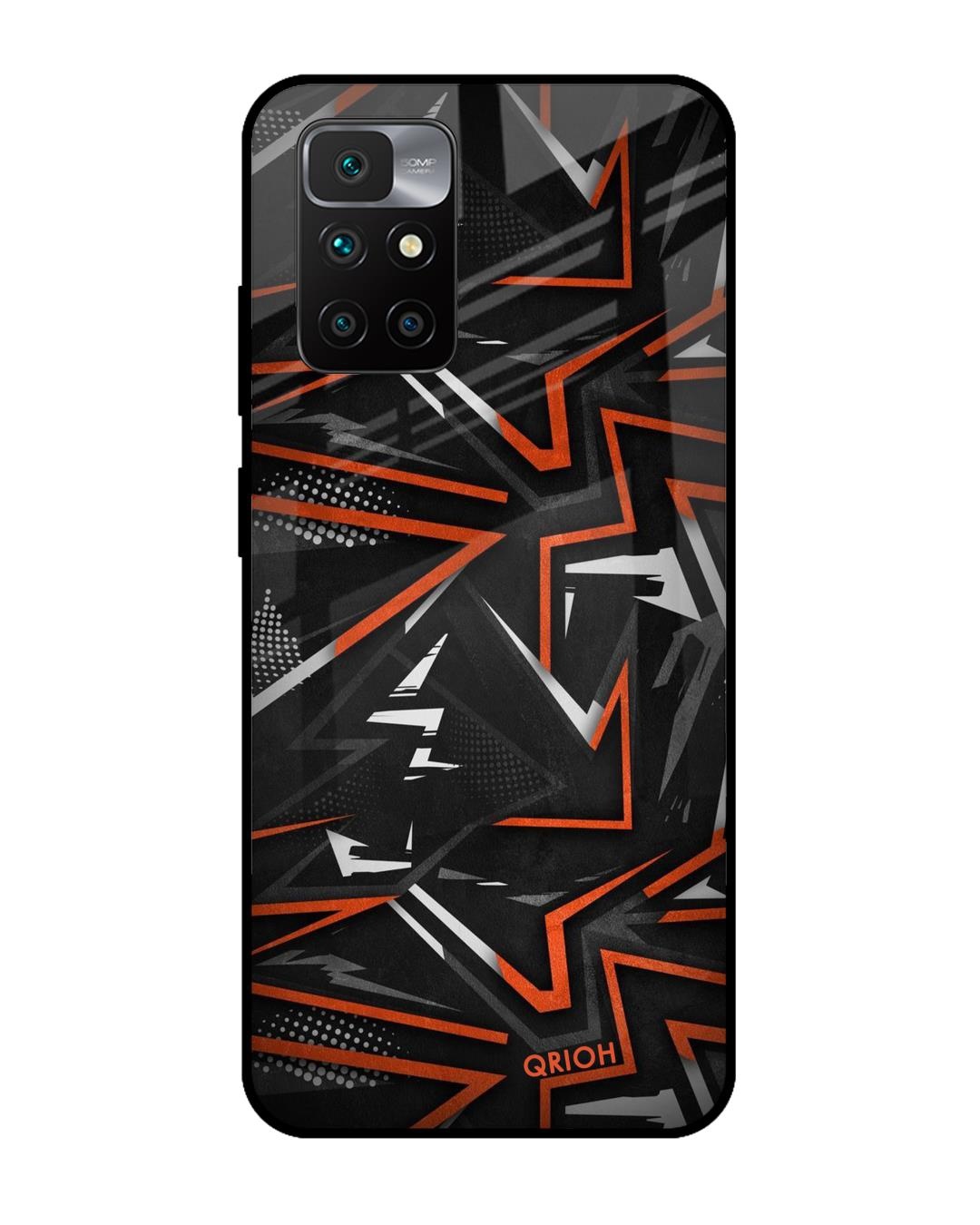 Shop Abstract Printed Premium Glass Cover For Xiaomi Redmi 10 Prime (Impact Resistant, Matte Finish)-Front