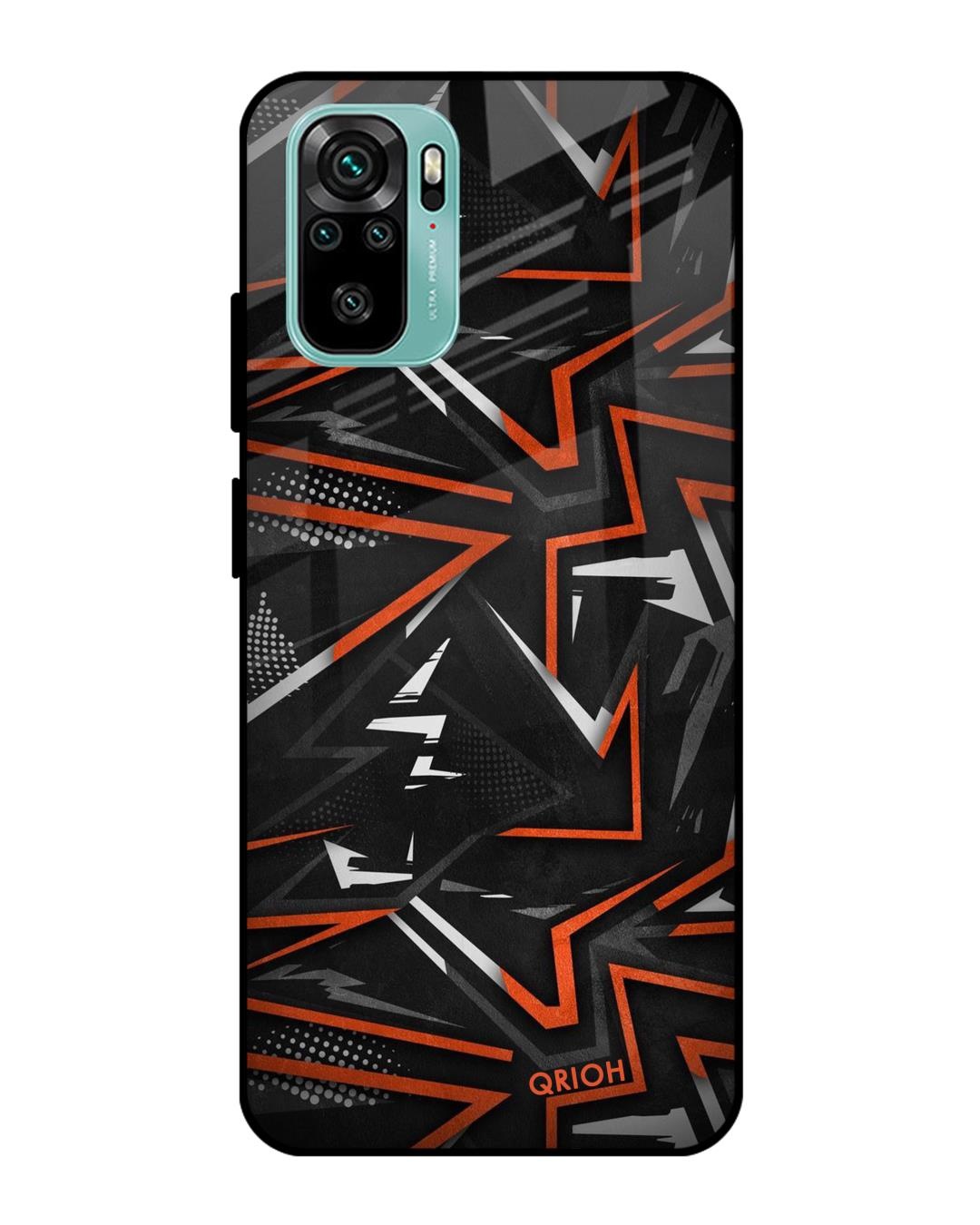 Shop Abstract Printed Premium Glass Cover For Xiaomi Redmi Note 10S (Impact Resistant, Matte Finish)-Front