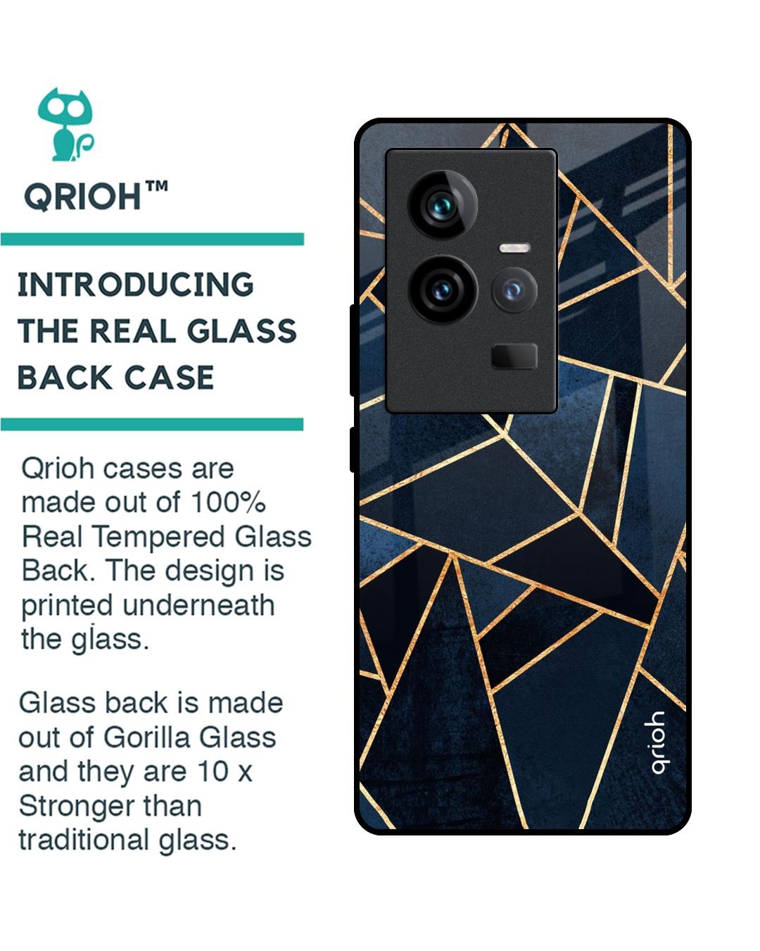Shop Abstract Tiles Premium Glass Case for Vivo iQOO 11 (Shock Proof, Scratch Resistant)-Back