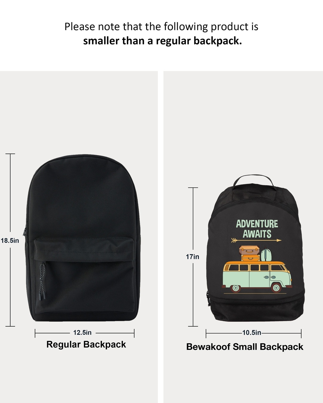 Shop Adventure Awaits Van Printed Small Backpack-Full