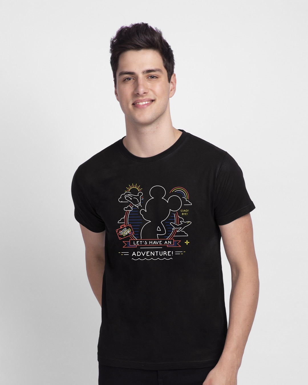Shop Adventure Mickey Half Sleeve T-shirt (DL) Black-Front