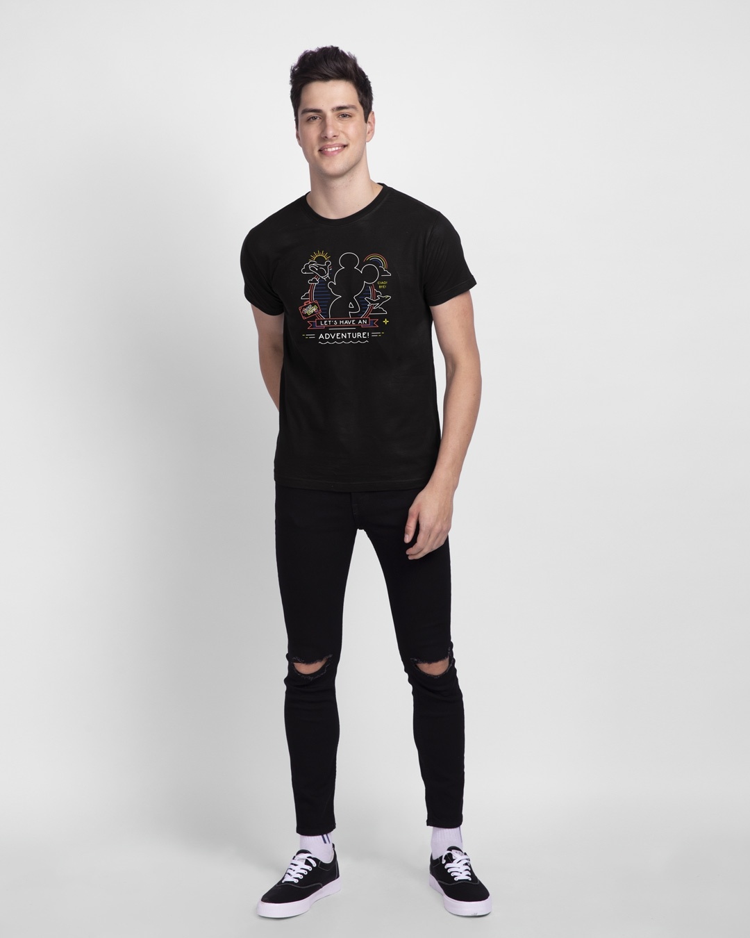 Shop Adventure Mickey Half Sleeve T-shirt (DL) Black-Design