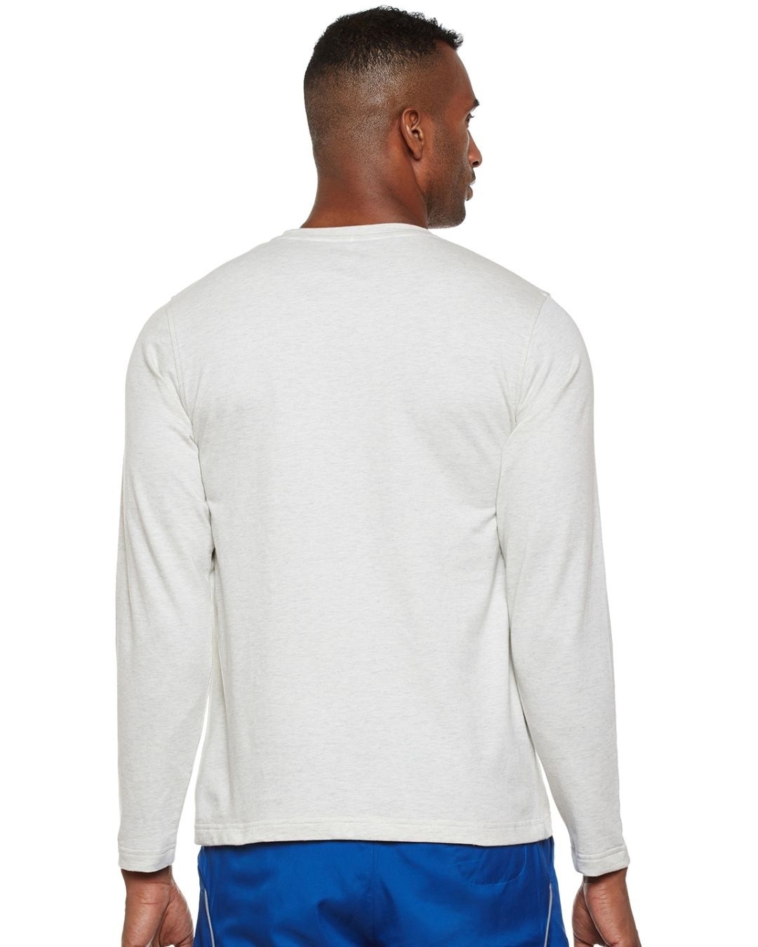 Shop Men White Printed Slim Fit Sweatshirt-Back