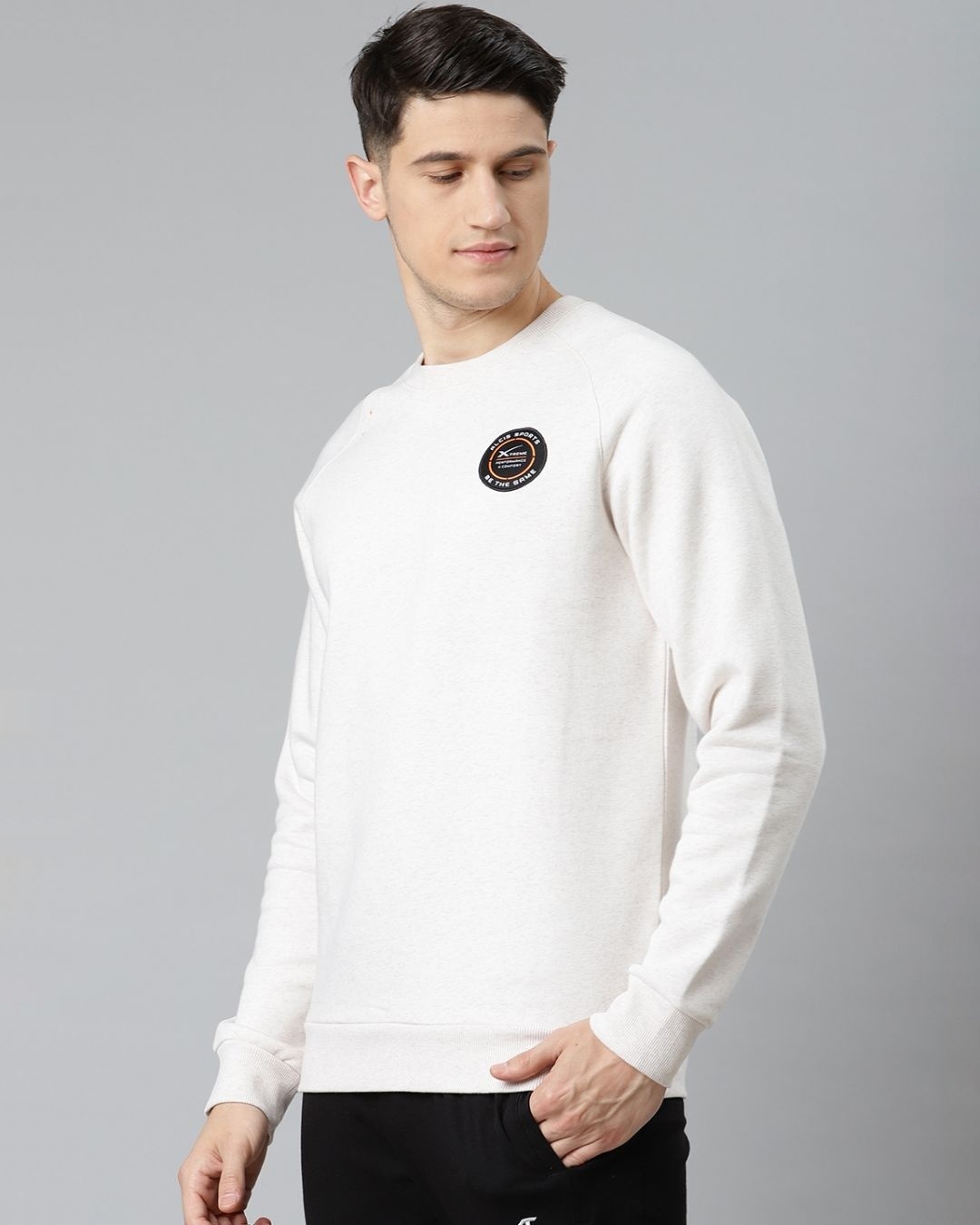 Shop Men White Slim Fit Sweatshirt-Design