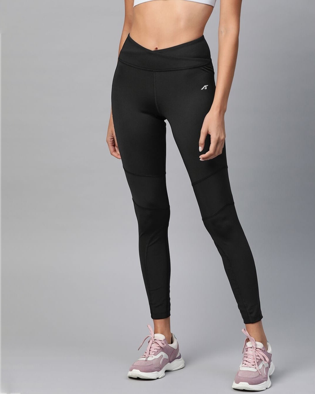 Shop Women Black Solid Cropped Tights