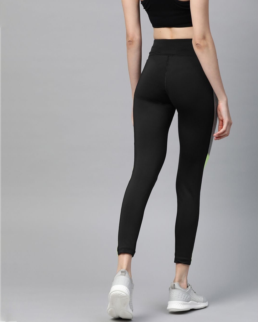 Shop Women Black Solid Cropped Tights