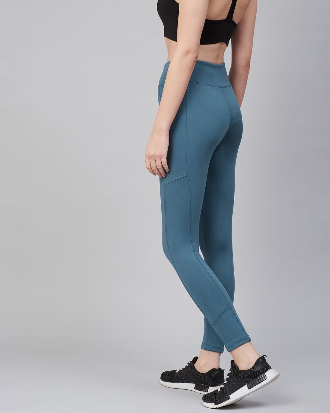 Shop Women Blue Solid Training Tights-Back