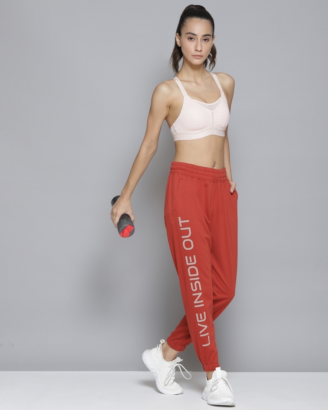 Shop Women's Red Mid Rise Printed Slim Fit Joggers