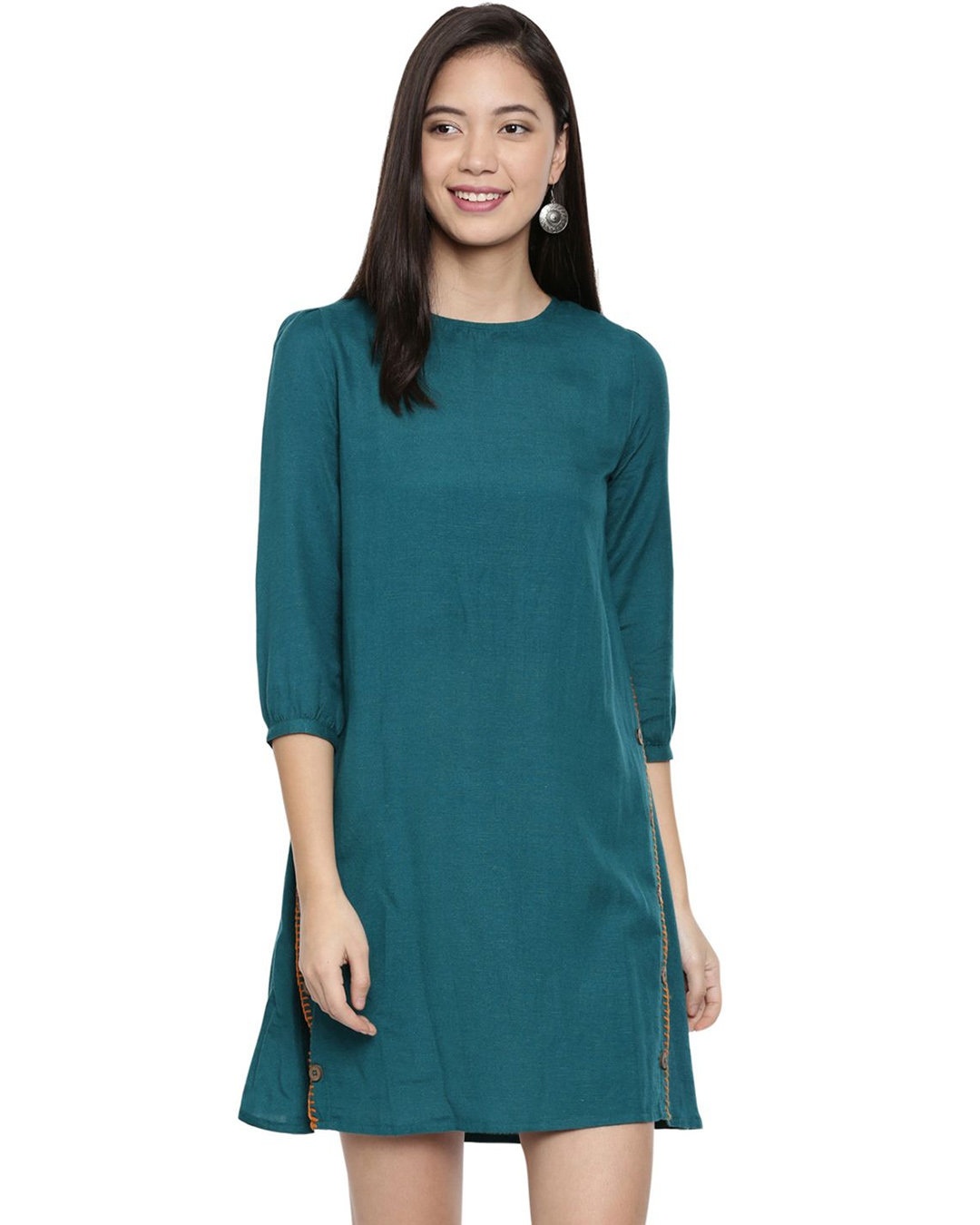 Shop All About Her Dark Teal Shift Dress For Women's