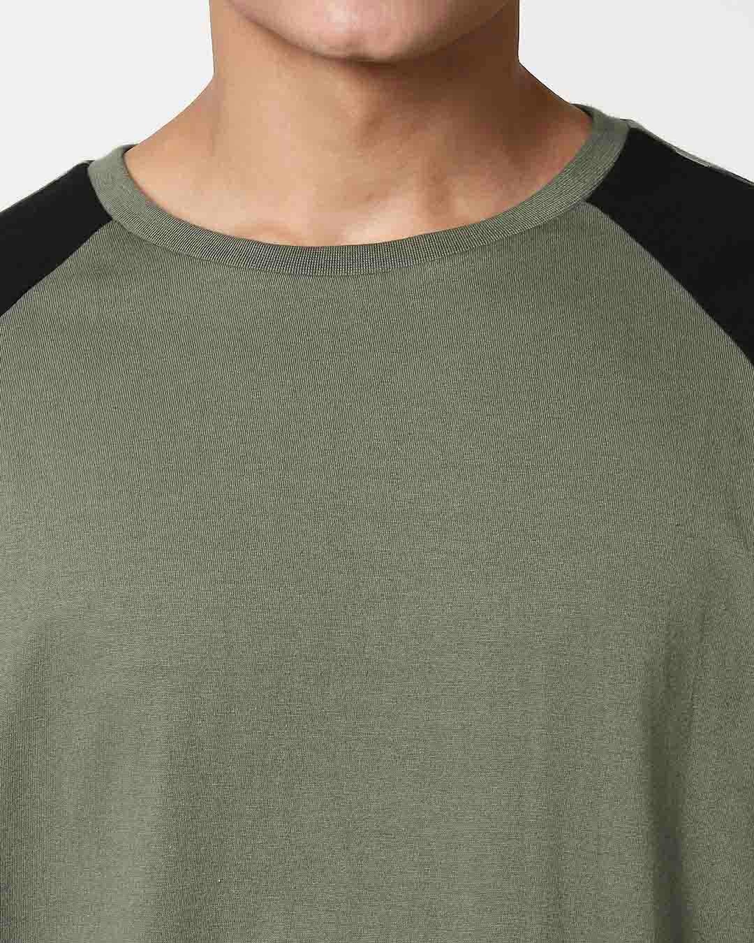 Shop Alpha Green Full Sleeve Raglan T-Shirt