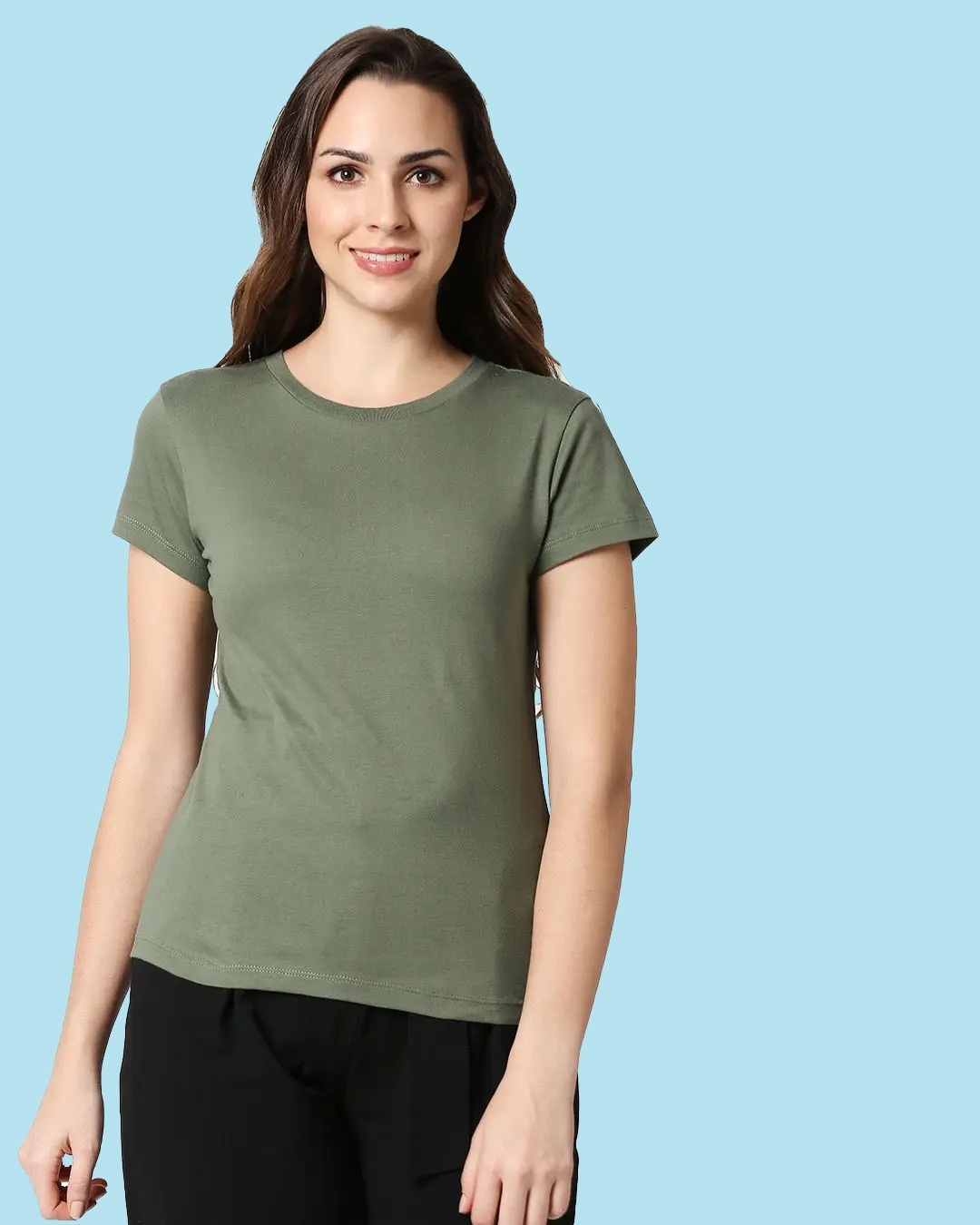 Shop Alpha Green Half Sleeve T-Shirt-Front