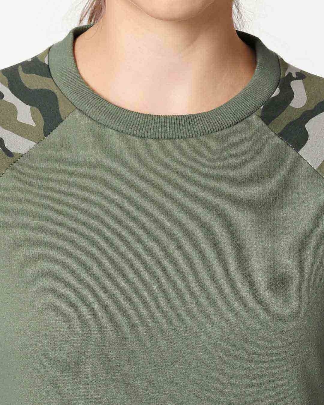 Shop Alpha Green Raglan Sleeve Fleece Sweatshirt