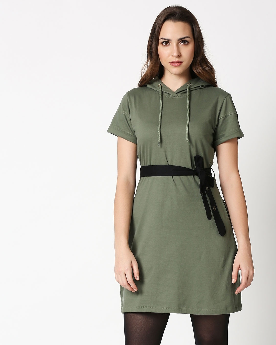 Shop Alpha Green Women's Hoodie Dress-Back