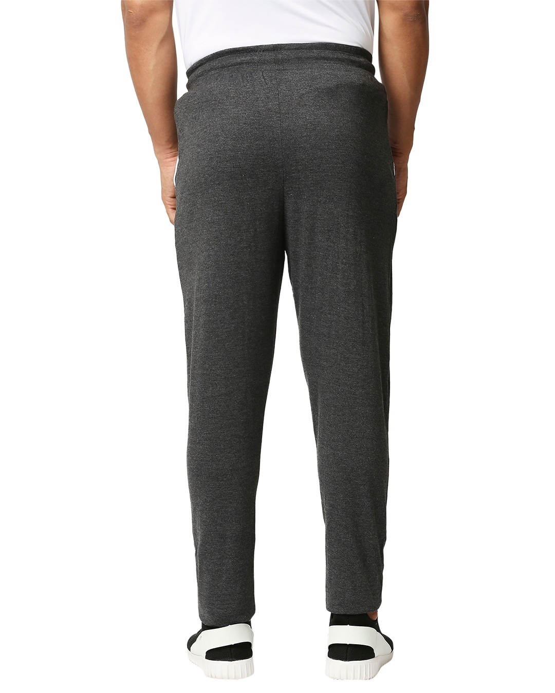 Shop Printed Men Dark Grey Track Pants-Back